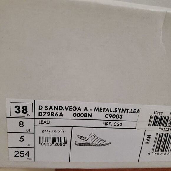 Geox Metallic Sandals, Woman's Sandals NIB - Picture 5 of 5